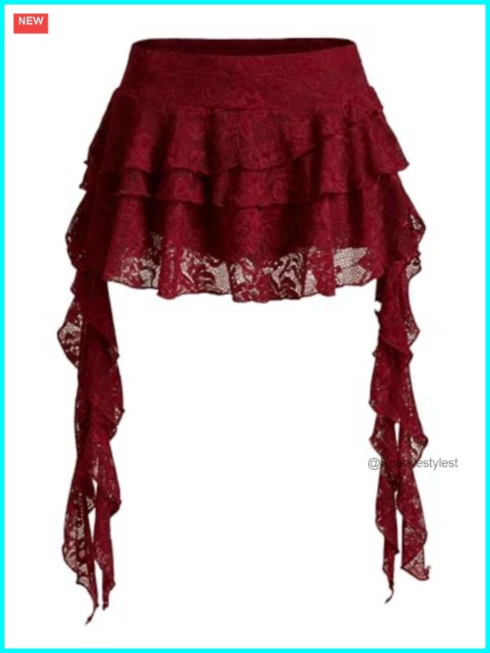 Y2K Ruffle Lace Mesh Mini Skirt Asymmetrical Flowy Skort
